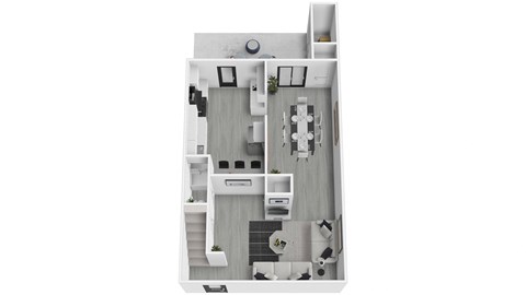 Floor plan for 2 beds, 1 bath, 1050 sqft